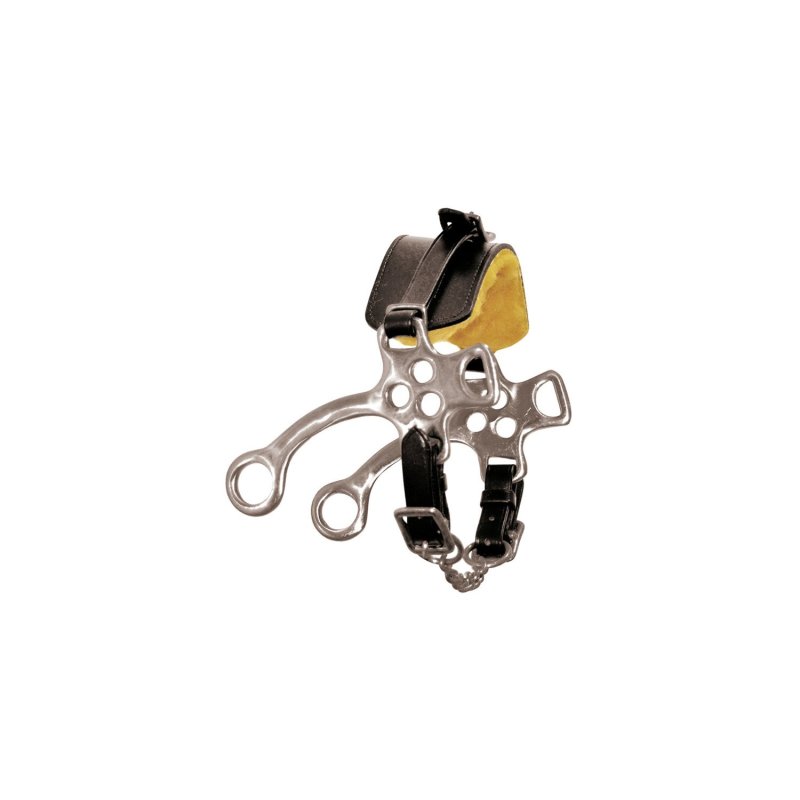Umbria Equitazione Hackamore inox con nasalina cuoio - Marrone