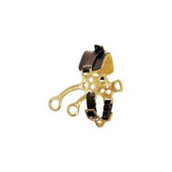 Umbria Equitazione Hackamore ottone con nasalina cuoio - Marrone