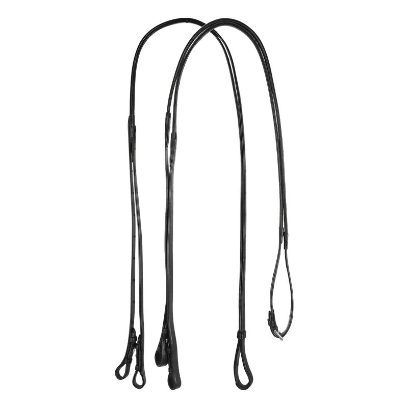 Equestro Doppie redini dressage in cuoio - Nero