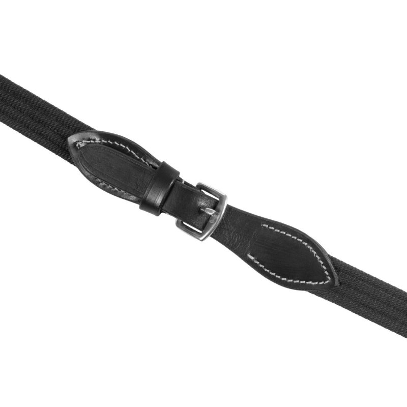 Equestro Redini in cuoio con cinghia - Nero