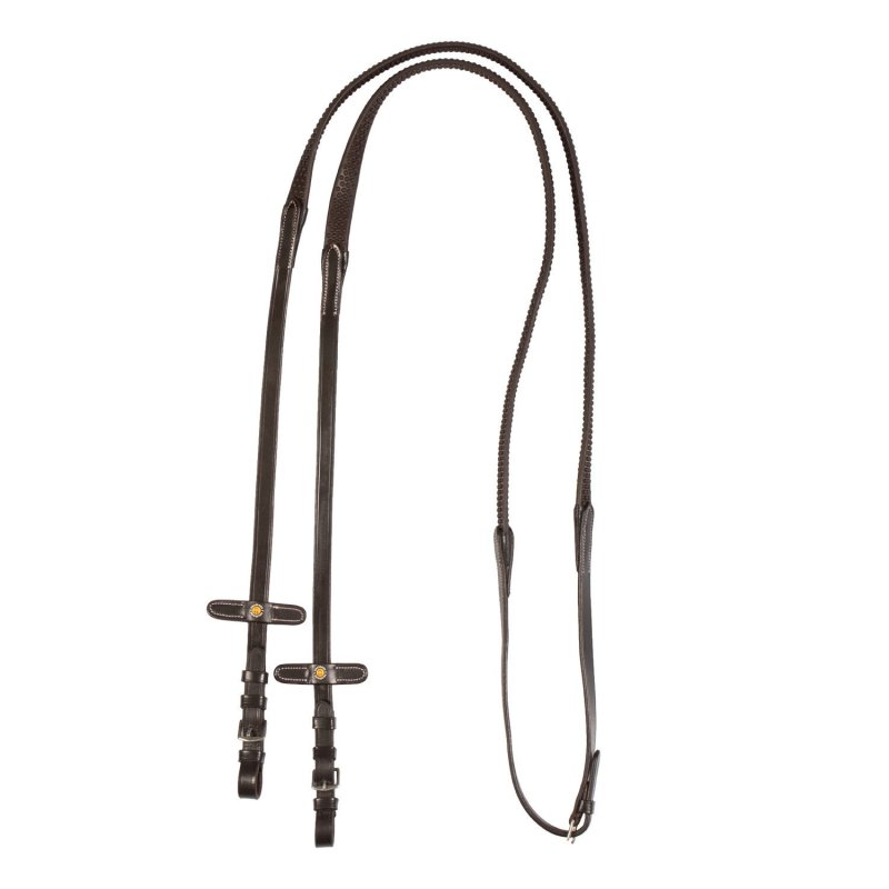 Equestro Redini in cuoio con Grip gommato - Marrone