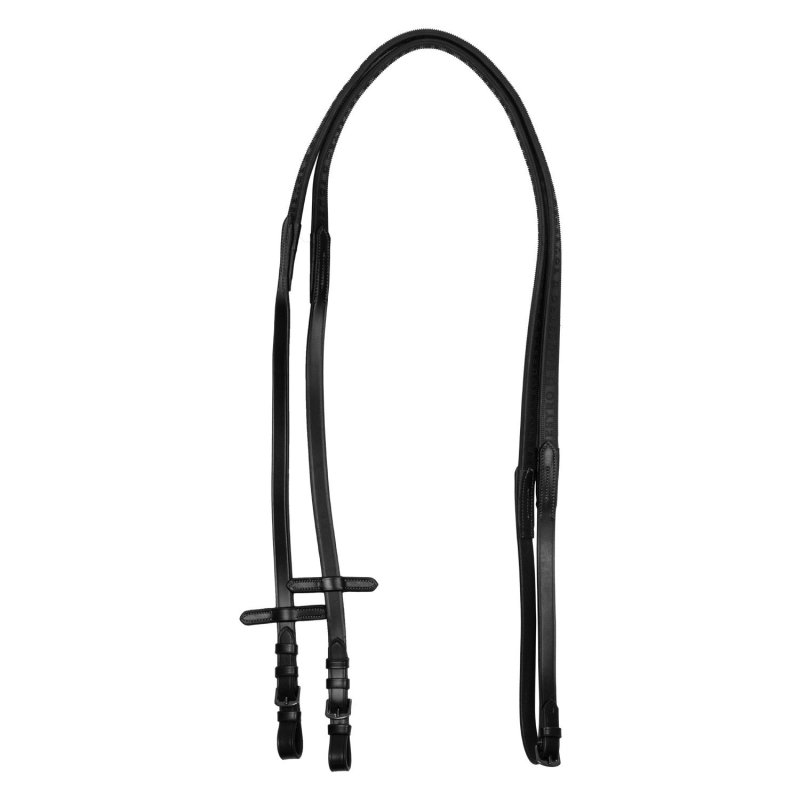 Equestro Redini in cuoio e gomma con fibbie nere Nero