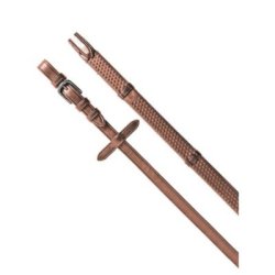 Equestro Redini per testiera inglese con fibbie nichelate - Cognac