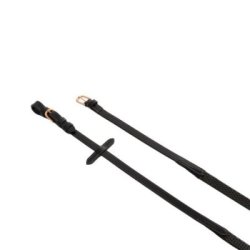 Equestro Redini in cuoio e gomma con fibbie oro rosa - Nero