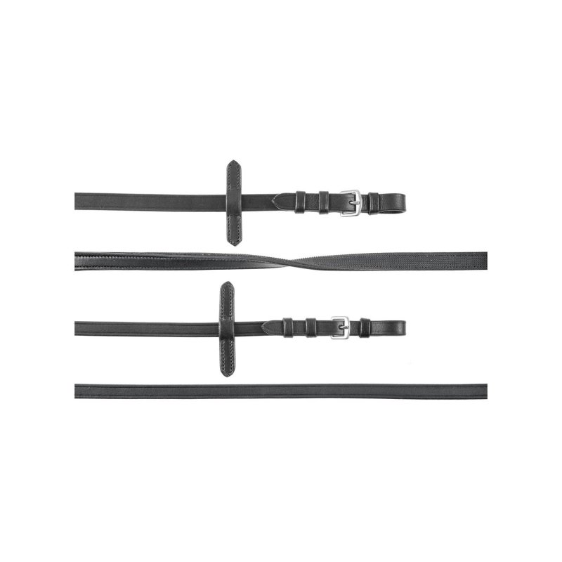 Supreme Set doppie redini dressage pelle liscia - Nero