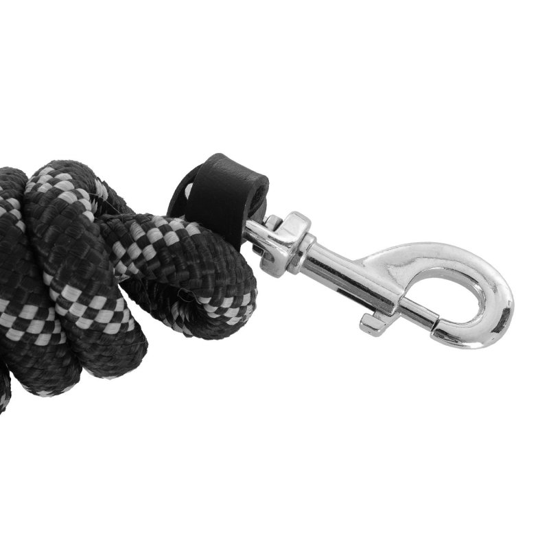 Acavallo Lunghina corda intrecciata terminale in pelle - Nero