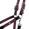 Equestro Cavezza ergonomica con inserti in cuoio - Nero/Bordeaux