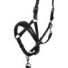 Equestro Cavezza ergonomica con inserti in cuoio - Nero