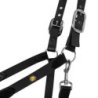 Equestro Cavezza ergonomica con inserti in cuoio - Nero