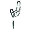Equestro Cavezza ergonomica con inserti in cuoio - Nero/Verde scuro