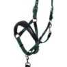 Equestro Cavezza ergonomica con inserti in cuoio - Nero/Verde scuro