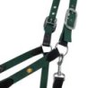 Equestro Cavezza ergonomica con inserti in cuoio - Nero/Verde scuro