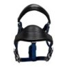 Equestro Cavezza ergonomica con inserti in cuoio - Nero/Blu navy