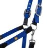 Equestro Cavezza ergonomica con inserti in cuoio - Nero/Blu royal