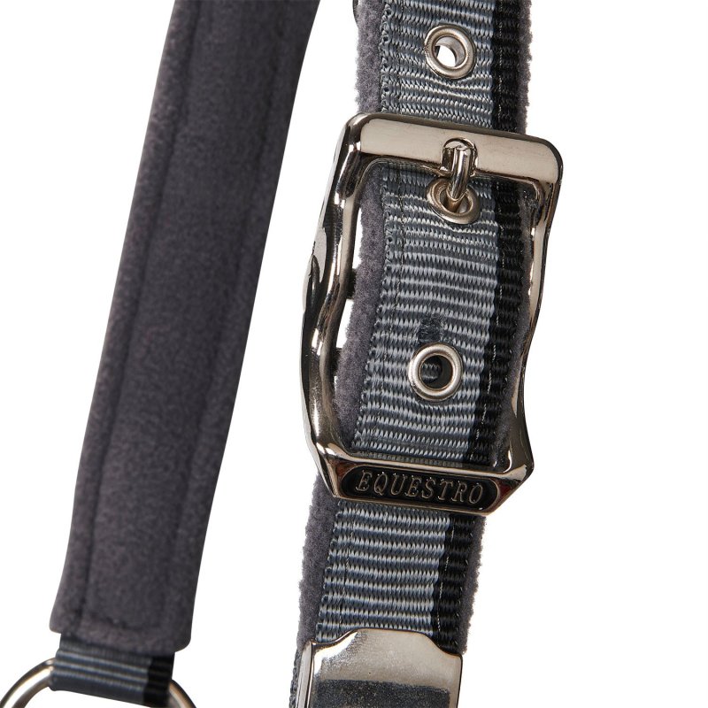 Equestro Cavezza con doppia regolazione - Grigio/Rosso/Nero