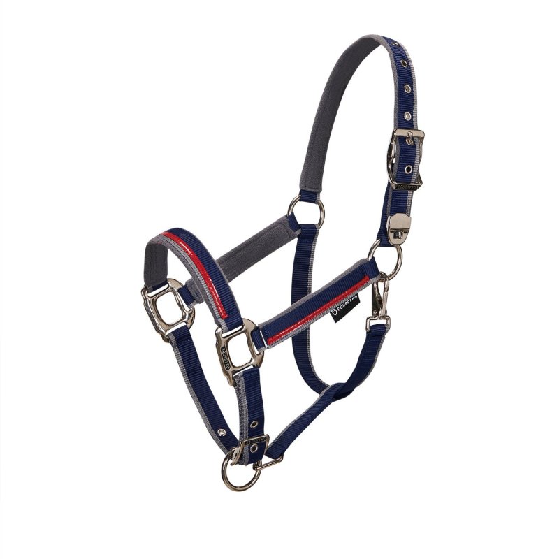 Equestro Cavezza con doppia regolazione - Blu navy/Rosso/Grigio