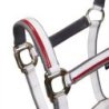 Equestro Cavezza con doppia regolazione - Bianco/Rosso/Grigio