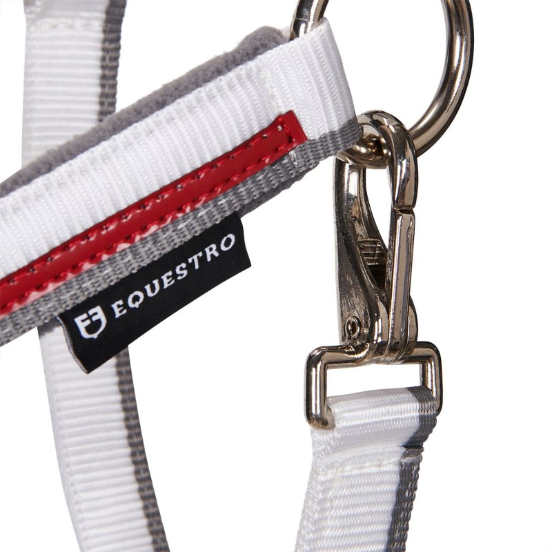 Equestro Cavezza con doppia regolazione - Bianco/Rosso/Grigio