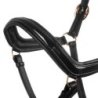 Equestro Cavezza cuoio lucido fibbie rose gold - Nero
