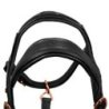 Equestro Cavezza cuoio lucido fibbie rose gold - Nero
