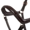 Equestro Cavezza cuoio lucido fibbie rose gold - Testa di moro