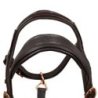 Equestro Cavezza cuoio lucido fibbie rose gold - Testa di moro