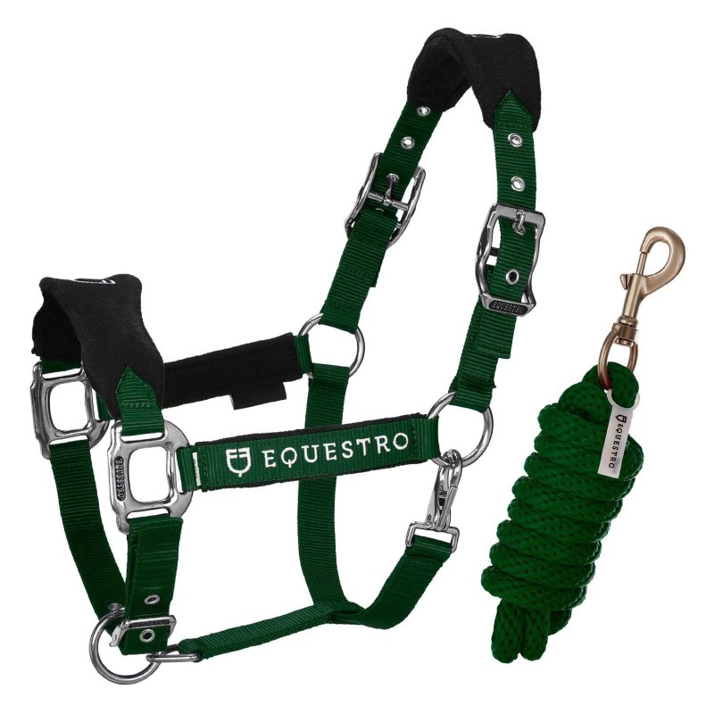 Equestro Cavezza doppia regolazione lunghina coordinata - Verde