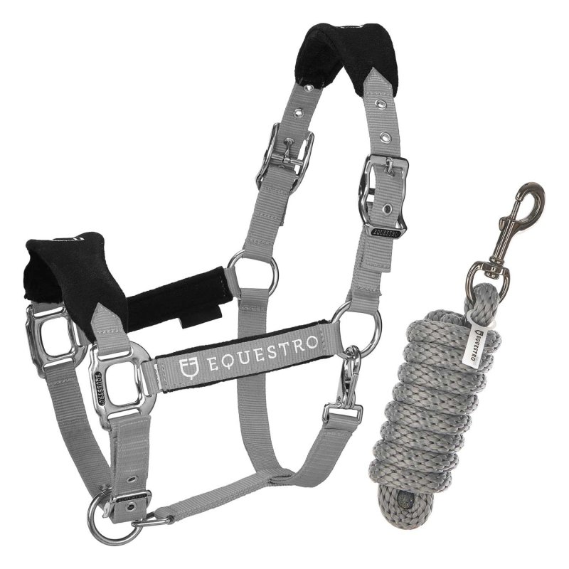 Equestro Cavezza doppia regolazione lunghina coordinata - Grigio