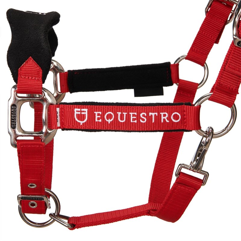 Equestro Cavezza doppia regolazione lunghina coordinata - Rosso