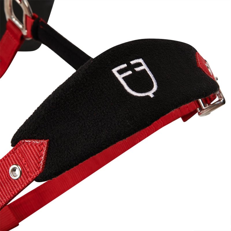Equestro Cavezza doppia regolazione lunghina coordinata - Rosso