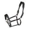 Equestro Cavezza in cuoio con piping glitterato Nero