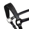 Equestro Cavezza in cuoio con piping glitterato Nero