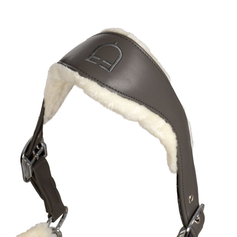 Equestro Cavezza con imbottitura in montone sintetico - Grigio
