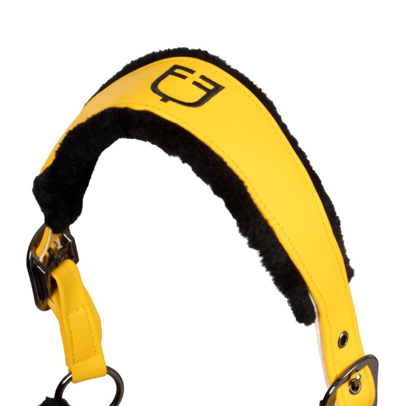 Equestro Cavezza con imbottitura in montone sintetico - Giallo