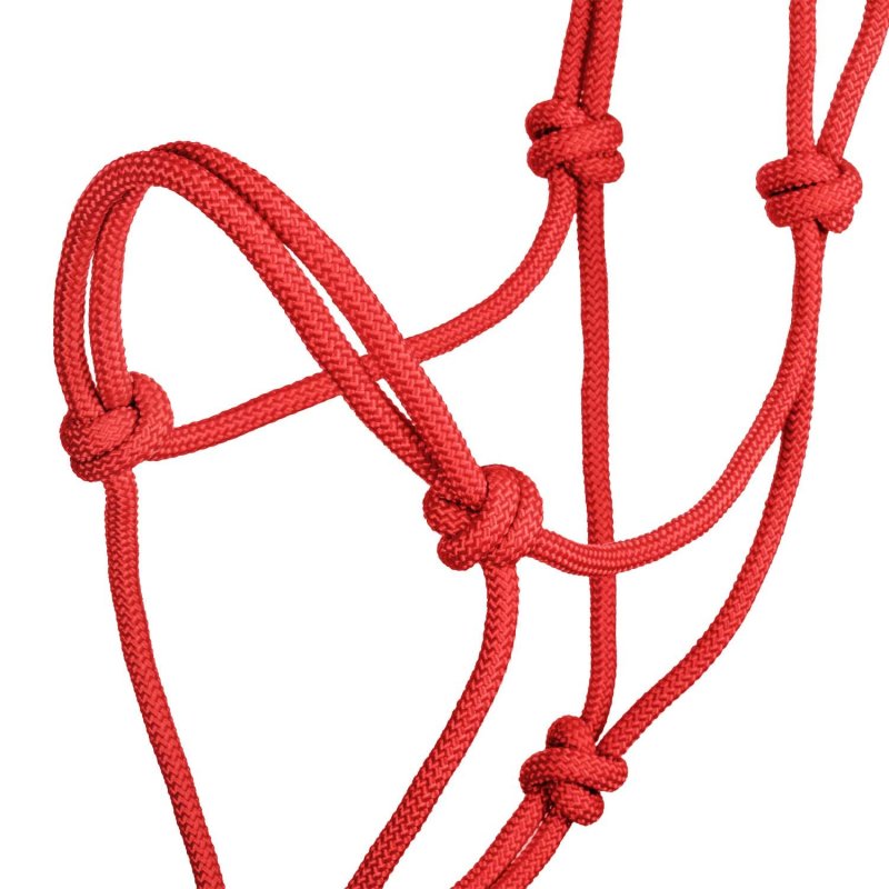 Pool's Cavezza in corda annodata Soft Control - Rosso