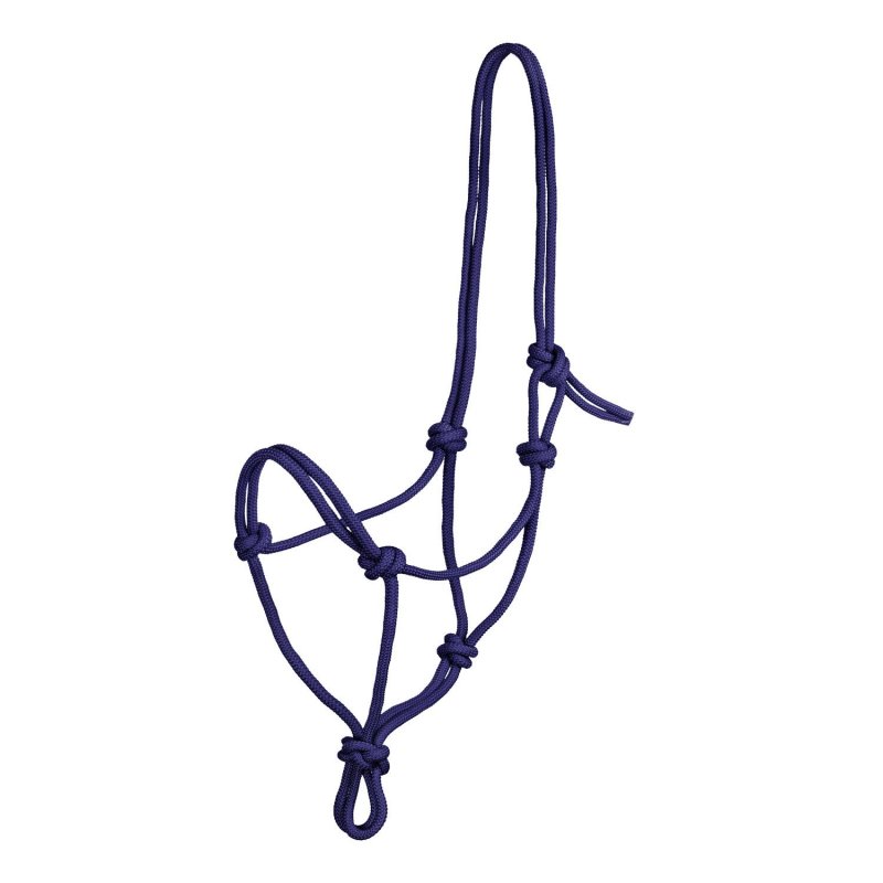 Pool's Cavezza in corda annodata Soft Control - Blu navy