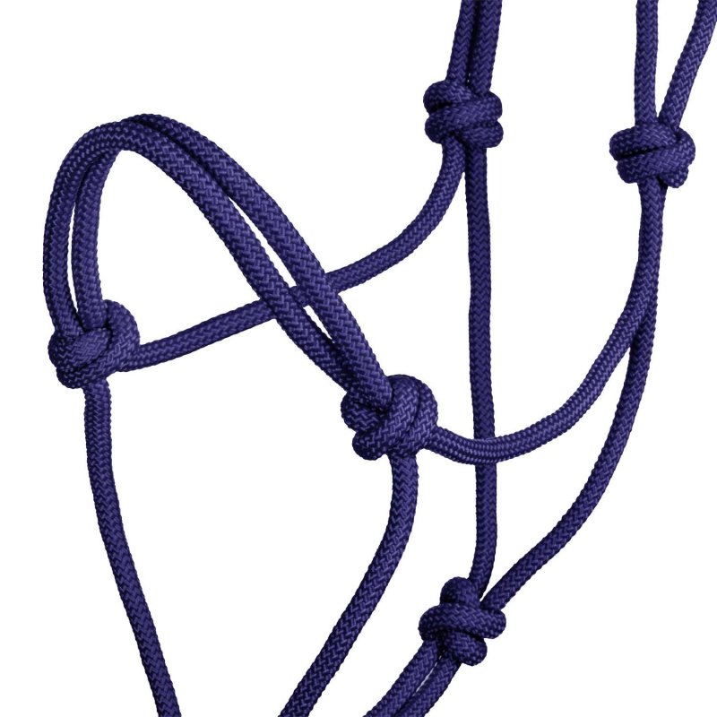 Pool's Cavezza in corda annodata Soft Control - Blu navy