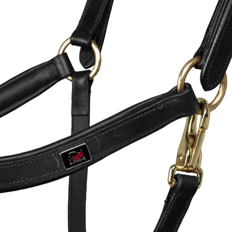 Supreme Cavezza anatomica in cuoio modello Swedish - Nero