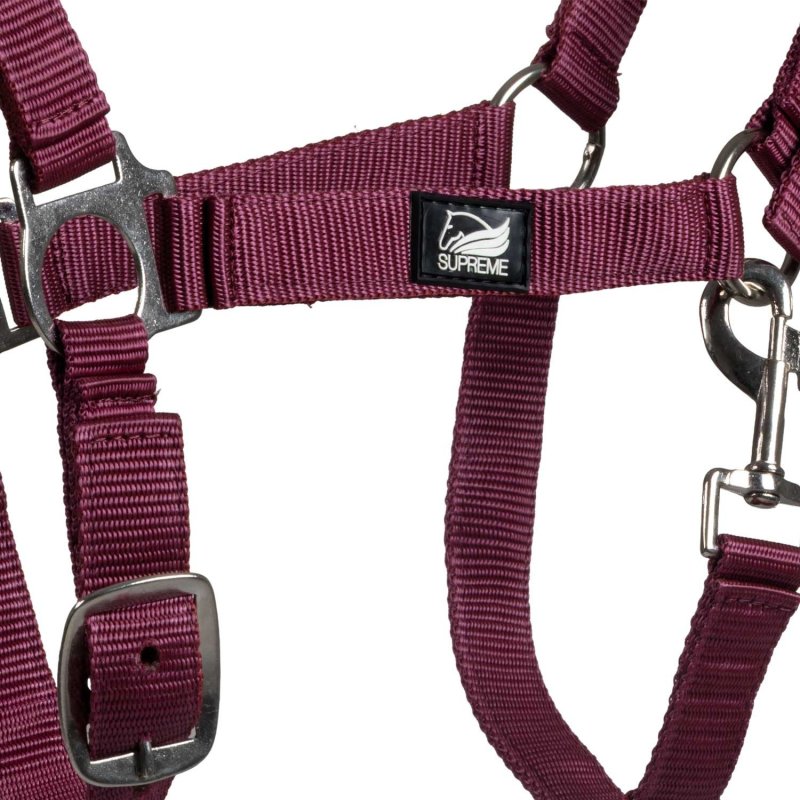 Supreme Cavezza puledro regolabile e moschettone - Bordeaux