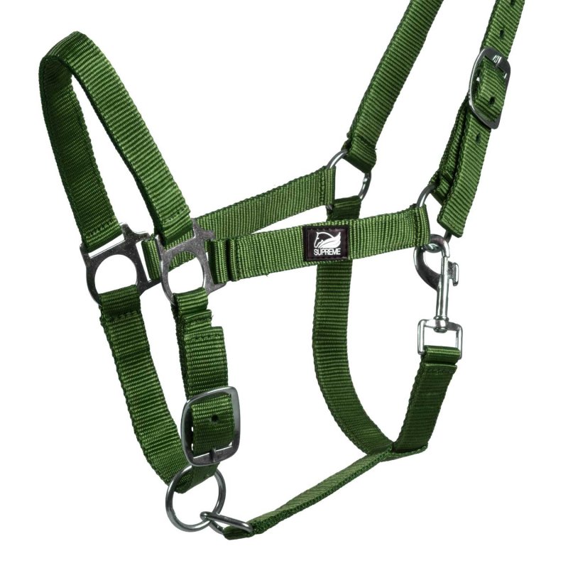 Supreme Cavezza puledro regolabile e moschettone - Grass Green