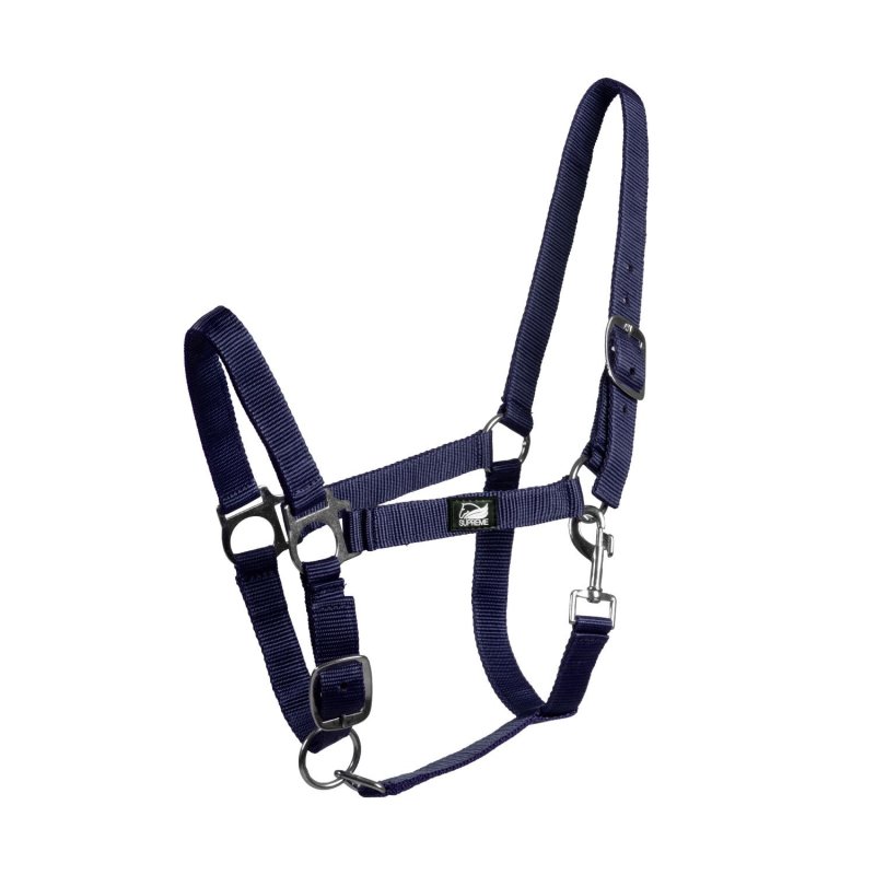 Supreme Cavezza puledro regolabile e moschettone - Blu navy