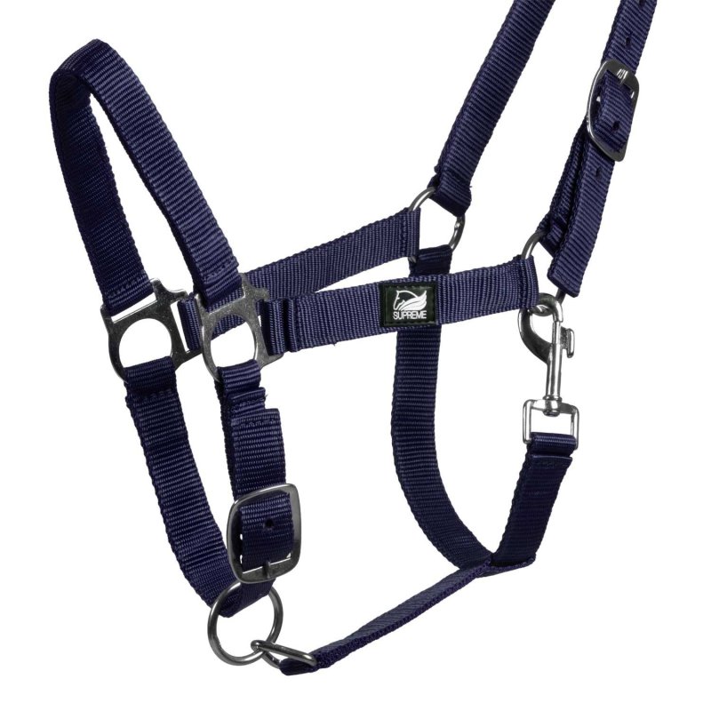 Supreme Cavezza puledro regolabile e moschettone - Blu navy