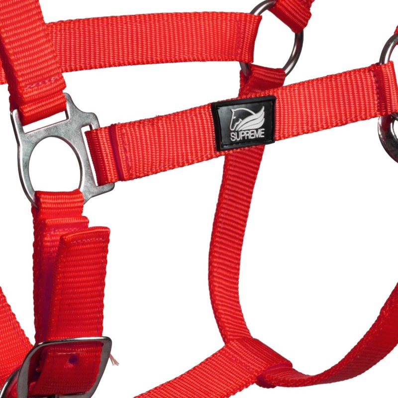 Supreme Cavezza puledro regolabile e moschettone - Rosso