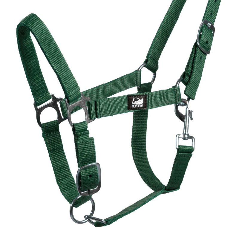 Supreme Cavezza puledro regolabile e moschettone - Verde scuro