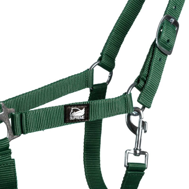 Supreme Cavezza puledro regolabile e moschettone - Verde scuro
