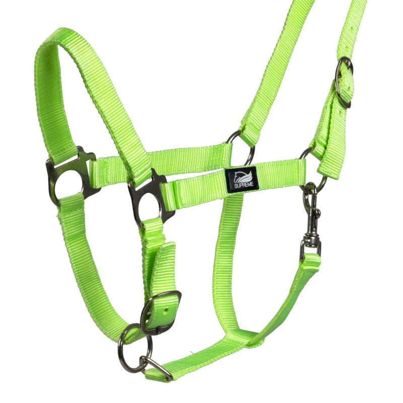 Supreme Cavezza puledro regolabile e moschettone - Lime