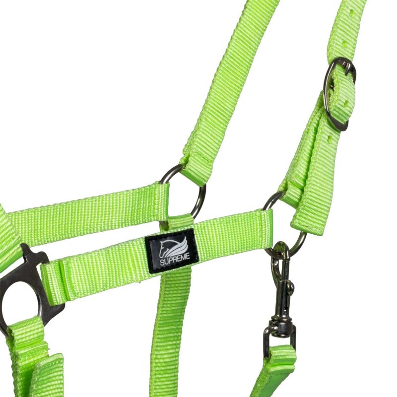Supreme Cavezza puledro regolabile e moschettone - Lime