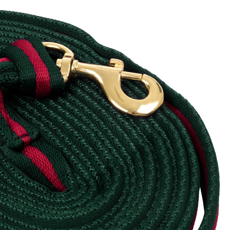 Umbria Equitazione Longia imbottita 8 m - Verde scuro/Bordeaux