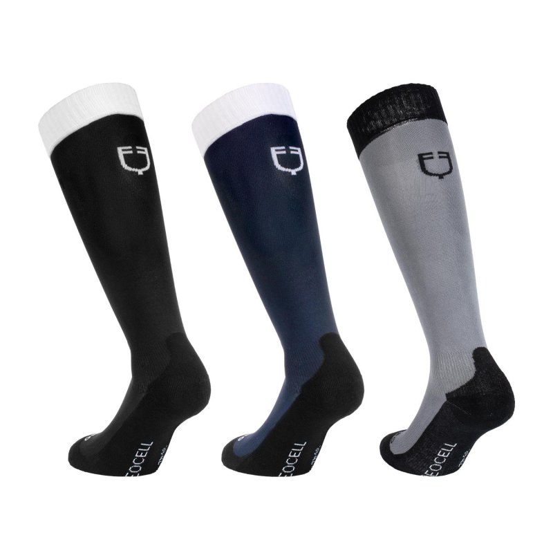 Equestro Box 3 pezzi calza tecnica unisex Basic - Blu navy