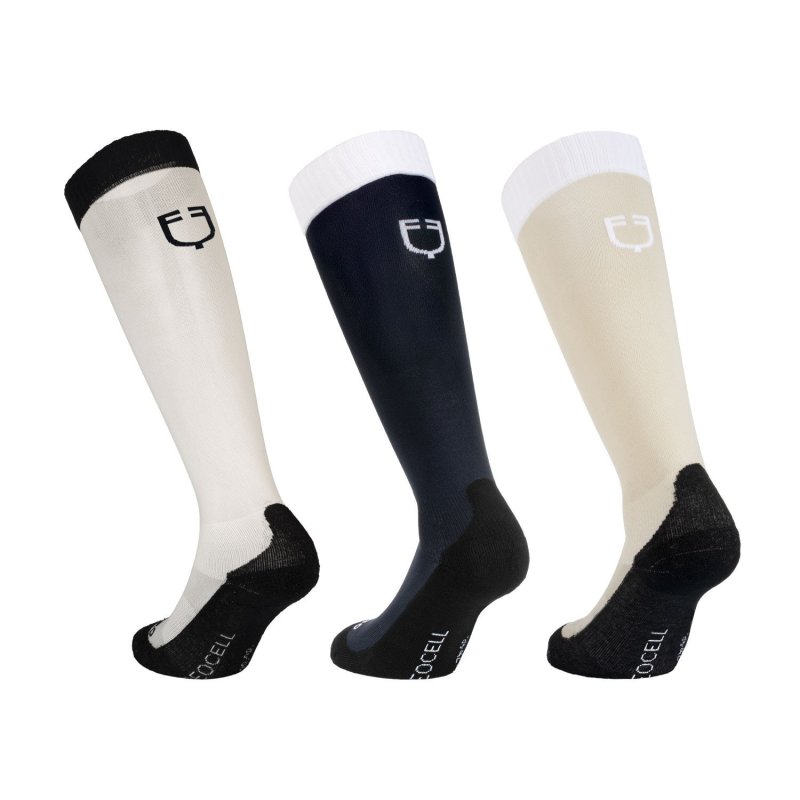 Equestro Box 3 pezzi calza tecnica unisex Basic - Blu navy